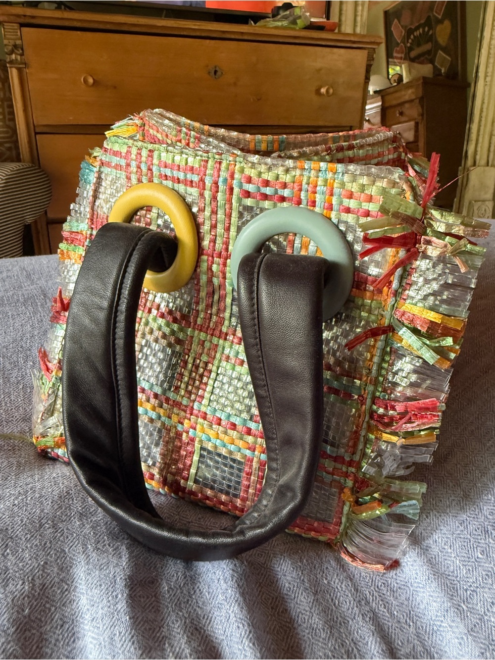 BOYY Bag x M'O Moda Operandi Raffia Woven Structured Bag - Rare!!